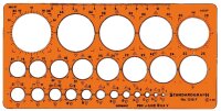 Kreisschablone, 225 x 100 mm, 35 Kreise Ø 1 mm -...