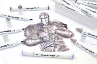 Layoutmarker GRAPHIT Sketch Brush & extra fine 12er Set - Mix greys