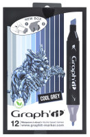 Layoutmarker GRAPHIT Classic 12er Set - Cool Grey