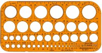 Kreisschablone, 260 x 130 mm, 45 Kreise Ø 1 mm -...