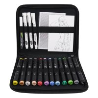 Layoutmarker GRAPHIT Classic 12er Wallet - Manga 12 Stifte plus Zubehör