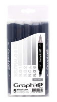 Layoutmarker GRAPHIT Classic 5er Set - Grautöne