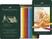 Künstlerfarbstift Polychromos - 12er Metalletui
