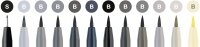 Tuschestift Pitt Artist Pen Brush Grautöne - 12er Etui