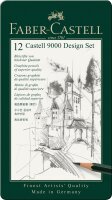 Bleistift Castell 9000 - 5B-5H, 12er Design Metalletui