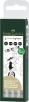 Tintenfeinliner Ecco Pigment - 4er Etui schwarz 0,20 /...
