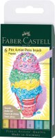Tuschestift Pitt Artist Pen Brush Pastellfarben - 6er Etui