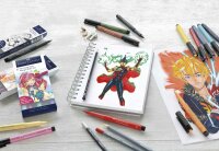 Tuschestift Pitt Artist Pen Manga Black - 4er Etui sortiert