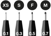 Tuschestift Pitt Artist Pen schwarz Spitzen XS, S, F, M -...