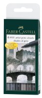 Tuschestift PITT ARTIST PEN Brush 6er Etui - Shades of grey
