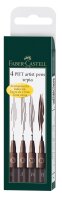 Tuschestift Pitt Artist Pen sepia Spitzen S, F, M, B - 4er Etui