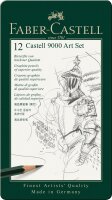 Bleistift Castell 9000 - 8B-2H, 12er Art Metalletui