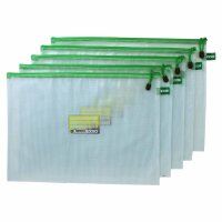 Reißverschlussbeutel A3 grüner Zipper