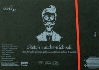 Skizzenheft Authentic 17x24 cm - schwarzes Papier, 18...
