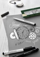 Tuschestift Pitt Artist Pen black&white - 4er Etui verschiedene Spitzen