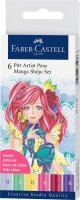Tuschestift Pitt Artist Pen Shojo - 6er Etui sortiert