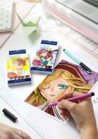 Tuschestift Pitt Artist Pen Shojo - 6er Etui sortiert