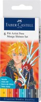 Tuschestift Pitt Artist Pen Shonen - 6er Etui sortiert