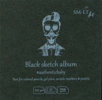 Skizzenblock Authentic 9x9 cm - schwarzes Papier, 32...