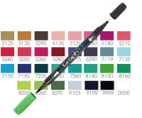 GRAPHO Pinselmarker - 30 Farben plus Blender