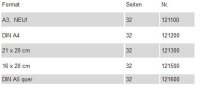 Skizzenheft 32 Seiten, 120 g/qm - 5 Formate