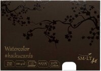 Aquarellkarten A5, 300 g/qm, 100% Baumwolle, matt - 12er...
