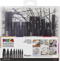 Marker POSCA alle 8 Spitzen in einem Set - schwarz
