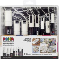 Marker POSCA alle 8 Spitzen in einem Set - weiss