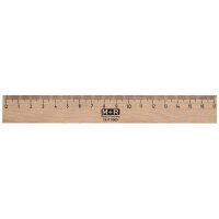Holzlineal aus Buche mit Metalleinlage - 17 cm