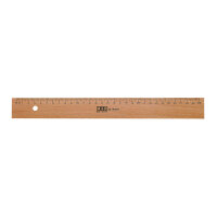 Holzlineal aus Buche mit Metalleinlage - 30 cm