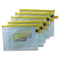 Reißverschlussbeutel EVA A5 gelber Zipper 5er Pack...