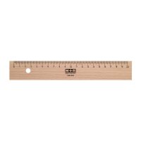 Holzlineal aus Buche mit Metalleinlage - 20 cm