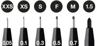 Tuschestift Pitt Artist Pen schwarz XXS, XS, S, F, M, 1.5...