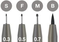 Tuschestift Pitt Artist Pen warmgrau IV, S, F, M, B - 4er...