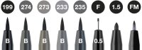 Tuschestift Pitt Artist Pen schwarz & grau - 8er Etui