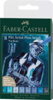 Tuschestift Pitt Artist Pen Blau-Töne - 8er Etui