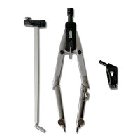 Schnellverstellzirkel  mit 2 Gelenken, Verlängerung und Adapter