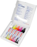 Acrylmarker 5000/5S breit, Keilspitze 5-10 mm - 5er Etui Kombination "neon"