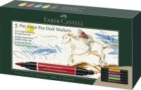Dualmarker Pitt Artist Pen - 5er Etui sortiert