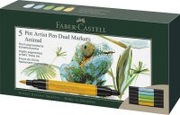 Dualmarker Pitt Artist Pen - 5er Etui Tiere