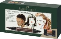 Dualmarker Pitt Artist Pen - 5er Etui Portrait