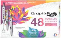 Acrylmarker GRAPHIT GO 2 Spitzen, 48er Set Mystery Coloring