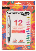 Acrylmarker GRAPHIT GO 2 Spitzen 12er Set - florale Farben