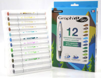 Acrylmarker GRAPHIT GO 2 Spitzen 12er Set - LANDSCAPE
