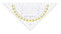 Geodreieck 16 cm mit Facette und Tuschenoppen, Plexiglas
