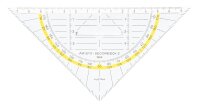 Geodreieck 16 cm mit Griff, Facette und Tuschenoppen,...