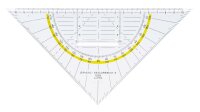 Geodreieck 22,5 cm mit Griff, Facette und Tuschenoppen,...