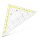 TZ-Dreieck 22,5 cm mit Griff, Facette und Tuschenoppen, Plexiglas