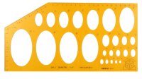 Ellipsenschablone Isometric DIN 5, 295 x 150 mm, 25 Ellipsen