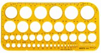 Kreisschablone 45 Kreise Durchmesser 1-36 mm, Tuschekante